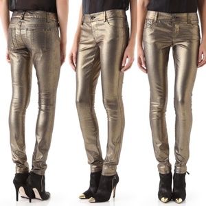 Alice + Olivia Gold 5 pocket skinny jeans/pants, 4